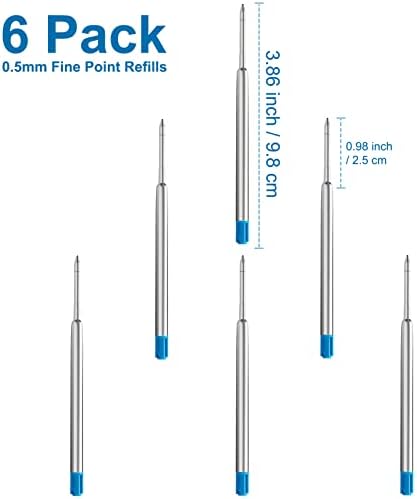 Пополнувања со пенкало за гел за да одговараат на супер големи пенкала за маснотии - 6 пакувања со фино точка на пенкало за пенкала со тешка