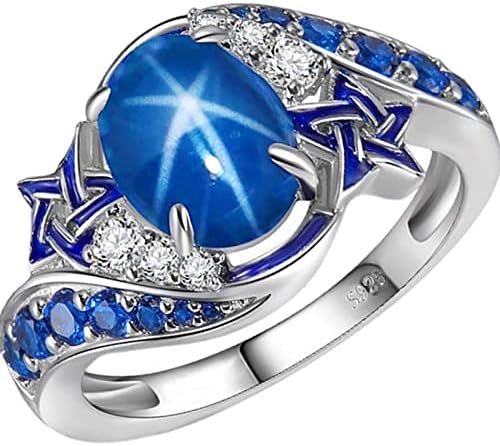 Прстени прстени симулирани опал CZ моден овален облик прстен женски венчален накит Стерлинг сребрен ангажман