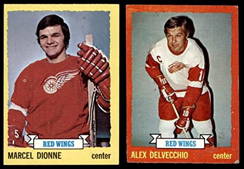 1973-74 Топс Детроит Црвени крилја екипа го поставија Детроит Црвените крилја VG/EX+ Red Wings