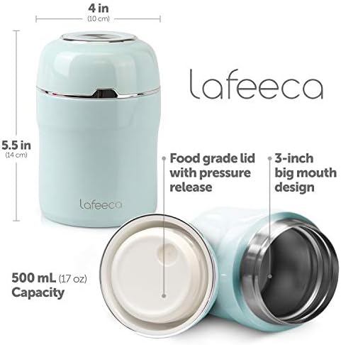 Lafeeca Thermos Food jar varuum изолирана ручек кутија за протекување доказ за складирање на контејнер 17 мл - црна