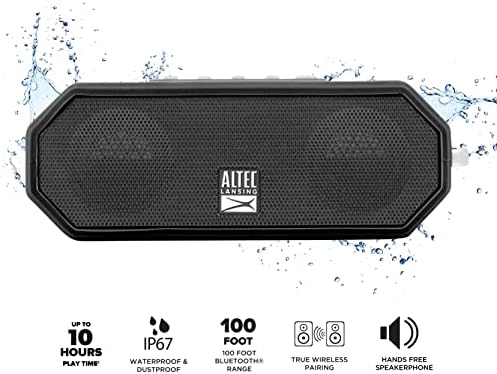 Altec Lansing LifeJacket H2O 4 - Водоотпорен Bluetooth звучник, издржлив и преносен звучник со гласовен асистент, 10 часовен век на траење
