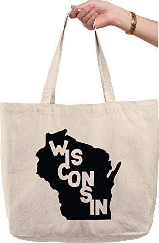 Задебелени точки торби Висконсин Државен роден град Соединетите држави сакаат природно платно торба за смешен подарок
