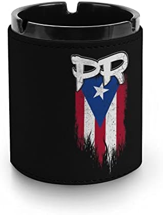 Порто Рико ПР -знамето тркалезно кожни цигари цигари од пепел таблета таблета за пепел за додатоци за додатоци за пушачи