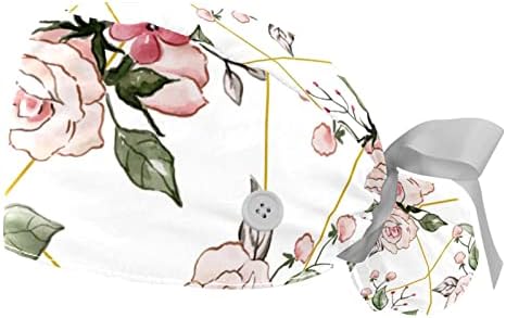 2 парчиња прилагодливо работно капаче за жени со копчиња и џемпери со една големина со една големина розова акварел цветна роза цвет