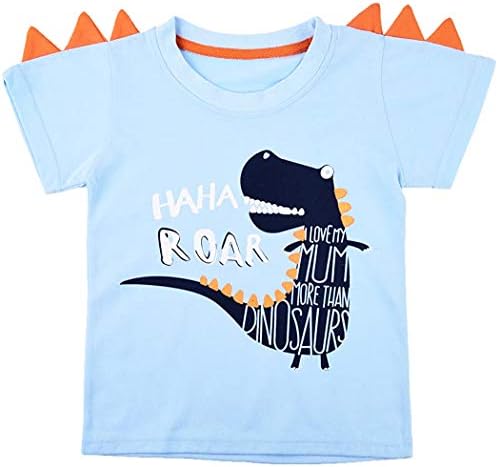 Мали момчиња диносаурусни кошули Дете за мали маици Рекс Дино Бебе американско знаме Облека за мали маички маица