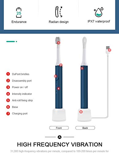 Sonic електрична четка за заби за белење на забите Ултразвучно автоматско забивање четка за заби водоотпорен водоотпорен