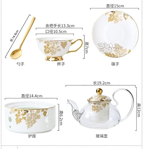 Xwozydr Британски попладневен чај, миризлив чај, чај сет, стакло, овошен чајник, свеќа, загреана цветна чајник, коска од кинески