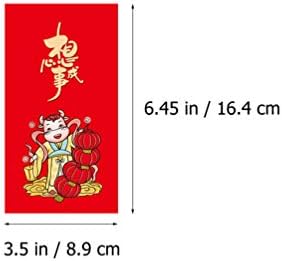 БЕСТОЈАРД Картонски Пликови 24 парчиња Кинески Новогодишни Пликови За Пари 2021 Кинески Класични Црвени Пликови Среќен Хонг Бао Пари
