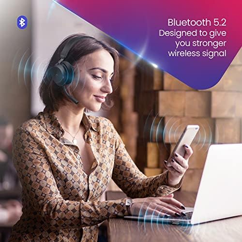 Jabra Evolve2 75 безжични слушалки стерео UC со Stand, Bluetooth dongle, компатибилен со Zoom, WebEx, Skype, паметни телефони,