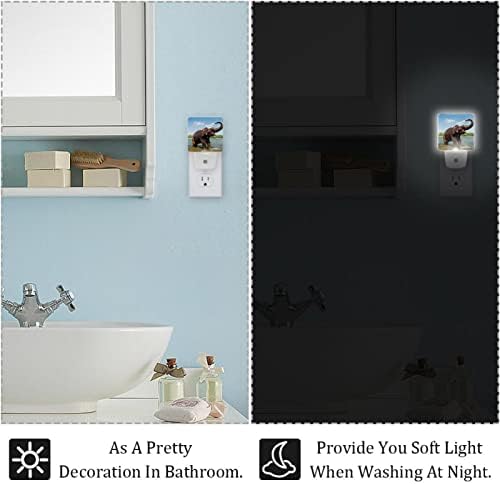 LED Rodailycay LED автоматски самрак на сензори за сензори, 2 пакувања приклучоци за ноќно светло за бања, спална соба, детска соба,