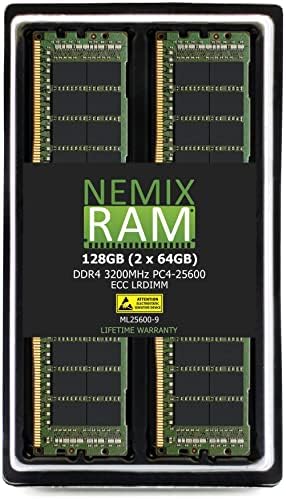 НЕМИКС РАМ 128GB DDR4-3200 PC4-25600 ECC Lrdimm Оптоварување Намалена Надградба На Меморијата На Серверот Компатибилен Со Dell PowerEdge R6515 Rack Сервер