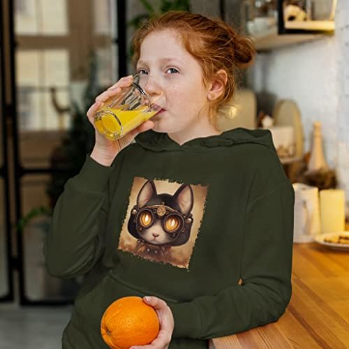 Сунѓерка за деца со слатко печатење на мачки за деца - дуксери за деца со печатење на деца - Худи за печатење со мачки за деца