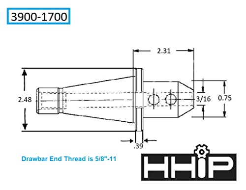 HIP 40 NMTB X 3/16 инчен држач за крај на мелницата