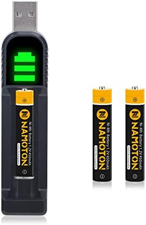 ААА Батерии, Кисела Краставица 2 Пакет 1.2 V 450mAh Батерија На Полнење Со Паметен LED USB Полнач За Површинско Пенкало, Активни Пенкала
