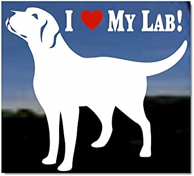Ја сакам мојата лабораторија! Налепница за кучиња за кучиња од лабрадор ретривер винил