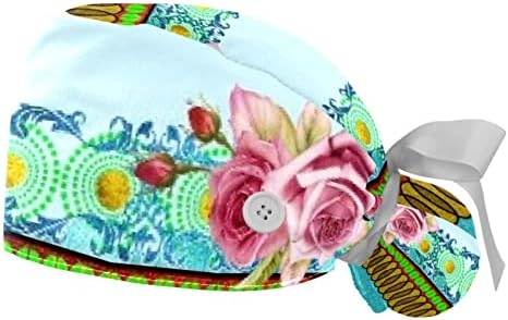 Работно капаче за прилагодување на гроздобер текстура со држач за конска опашка, 2 пакувања чистејќи капа за капа за мажи и жени, една