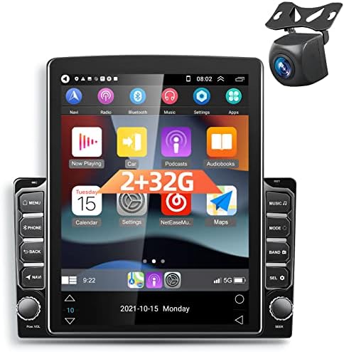 [2+32G] Android 11 Двоен Din Автомобил Стерео Apple Carplay Auto Adroid, 9.7 Инчен Вертикален Екран На Допир РАДИО ВО Цртичка