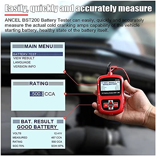 Quul BST200 тестер за батерии за автомобили Мулти јазици 12V 1100CCA Анализатор на батерии за автомобилски скенер за дијагностички