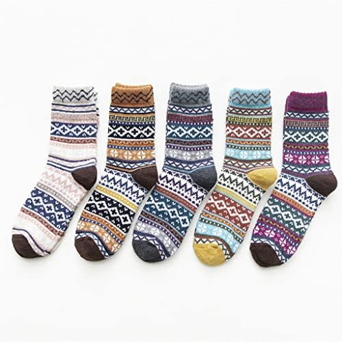 Чорапи на волна од волна од Ganfanren, есен и зима задебелени и топли женски чорапи подолг крст