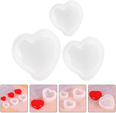 Toyvian чоколадни калапи 3 парчиња силиконски калапи во форма на срце, убави занаетчиски калапи за украсување калапи за торта матрица