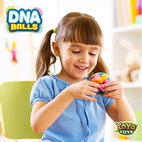 Yoya играчки ДНК топки Стрес топки со пакет - шарени монистра што стискаат стрес за олеснување на стресот за возрасни и деца - играчки со гушави