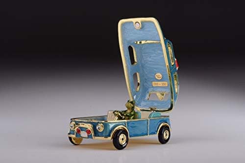 Керен Копал Сино сурфање автомобил со сурфари за кутии за фигурини украсени со кристали Сваровски уникатни идеи за подароци за автоматско