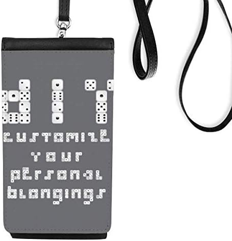 Сито англиска илустрација шема Телефонска чанта чанта што виси мобилна торбичка црн џеб