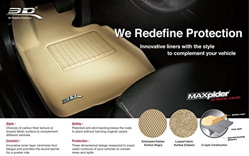3D Maxpider Custom Fit Mat Kagu Floor за 2010-2013 Lexus GX460-1st ред