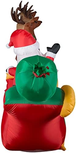 Bemmy Christmas Airblown Airblown надувување на надувување на надувување на Дедо Мраз, висока 5,5 метри, бела