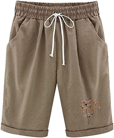 Бермуда шорцеви за жени случајни летни колени должина на коленото солидна боја во дрес шорцеви со џебови лабава дневна удобна