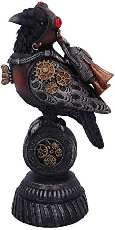 Nemesis сега Steampunk Rivet Raven Mechanic Bird Figurine, 24cm, бронза