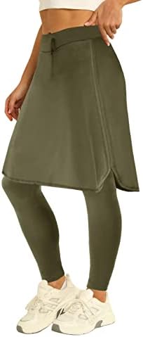 Аургелмир женски колено должина тениски здолништа со вградени во капри со целосна должина на тренингот Активни голф -скитници