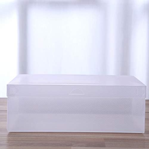 Водоотпорен на ZRSJ 10 парчиња транспарентна пластична кутија за чевли, кутија за чевли со преклопување, кутија за чување кутија за чевли