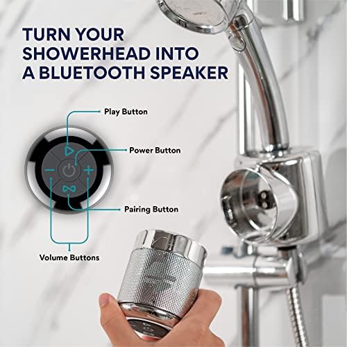 Амперска моќност за туширање - Hydropery Bluetooth Sounder Sounder, водоотпорен одвојлив преносен, мини звучник за полнење