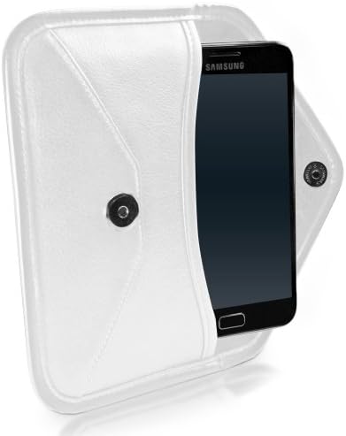 Boxwave Case Компатибилен со Blu G50 Mega - Елита кожена торбичка за месинџер, синтетички кожен покритие куќиште дизајн на пликови