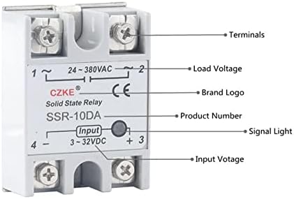 SUTK Solid State Relay SSR 10DA 25DA 40DA DC CONTROL AC бела школка Едно фаза без пластично покритие 3-32V влез DC 24-380V