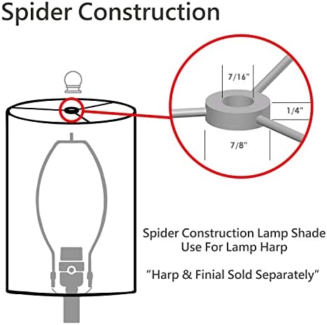 Aspen Creative 34065 Преодна Scallop Bell Bell Shape Spider Construction Shade, jacquard текстурирана ткаенина во беж, 10 горе x 16