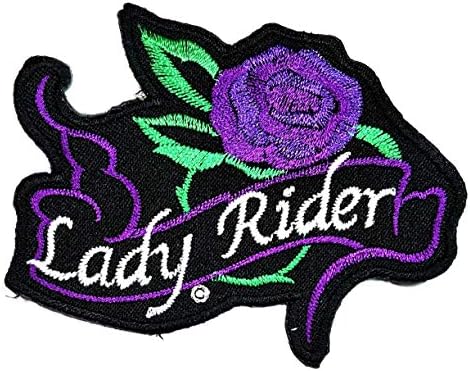 Виолетова роза дама возач Апликација везена шива железо на лепенка панталони Поло т-кошула шапки ранец