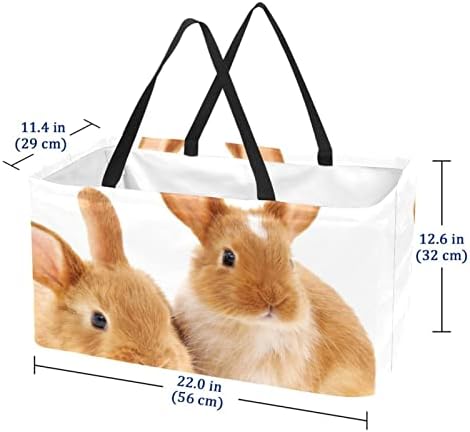 Кошар за еднократно шопинг Велигденски симпатичен зајак преносен преклопен пикник намирници кеси за перење алишта за торба за торба за купување корпа за перење
