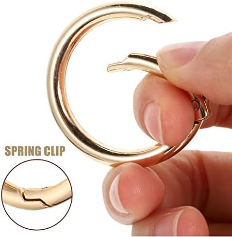 MagicLulu 10 парчиња пролет o прстен 1,5 инчен метал тркалезен карабинер клип круг клуч прстен клипови за торбички торбички
