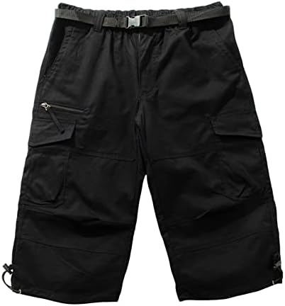 Менски обични шорцеви, машка карго шорцеви за работнички каузални шорцеви лесни мулти-џебови за работа со шорцеви