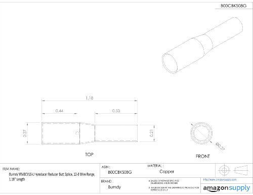 Burndy YRV8CV10-L Hyreducer Редуктор Задник Спојување, 12-8 Жица Опсег, 1.18 Должина