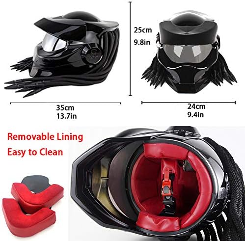 Кул моторцикл шлем, откриен моторцикл со леќи со целосен шлем за лице, ДОТ/FMVSS-218 безбедносни стандарди, погоден за возрасни