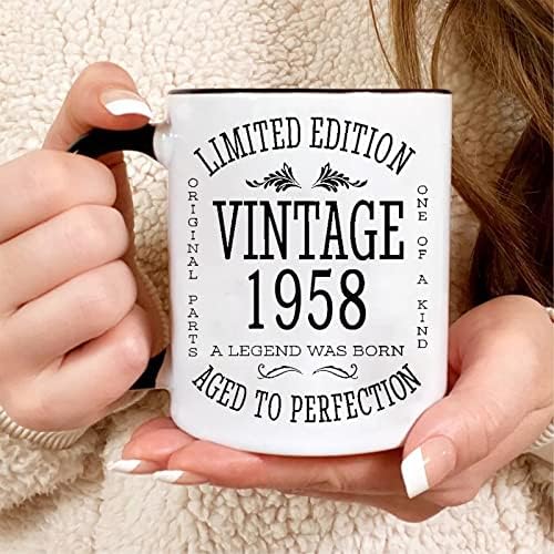 Смешна 1958 година 65 -ти роденденски подароци идеи кригла - уникатни керамички чаши за кафе за мажи и жени - Божиќни подароци за него,