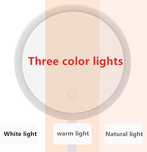 Огледала со позадинско осветлување на LED LED шминка со 3 режими лесен допир Dimme Desktop со кутија за складирање природна светлина пополнување