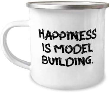 Подароци за градење модели за пријатели, среќа е градење модел, инспиративна зграда на модели 12oz кампер кригла, од пријатели, модели