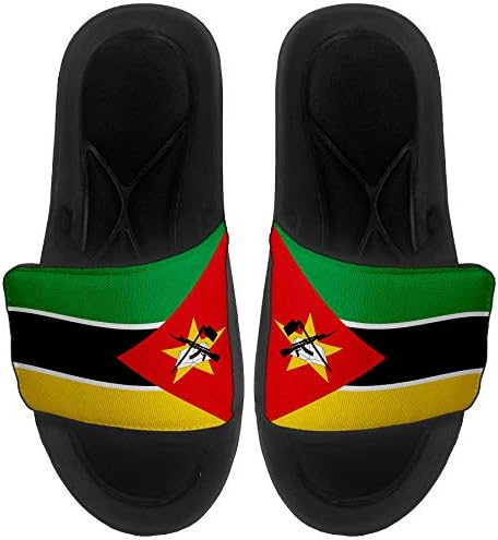 ExpressItbest Pushioned Slide -On сандали/слајдови за мажи, жени и млади - Знаме на Мозамбик - знамето на Мозамбик