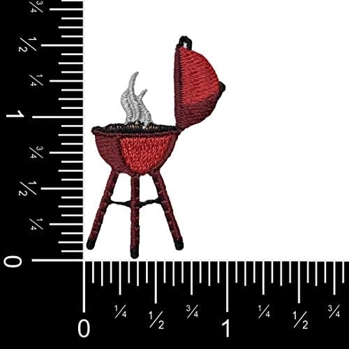 Црвена скара за скара - скара/печење/храна/пикник - везено железо на лепенка