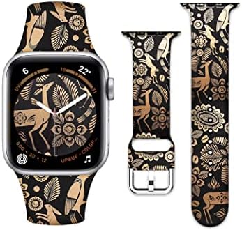 SOWDAIWS Теми Дизајн Бенд Компатибилен со лентите на Apple Watch 38mm 40mm 41m 42mm 44mm 45mm 49mm, препорачано од високи дизајнери Силиконски