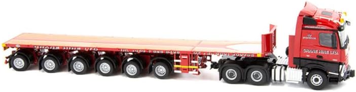 IMC за Mercedes for Benz Arocs 6x4 со приколка за приколка со баласт - Crane Ingire Limited Edition 1/50 Diecast Truck Pre -изграден